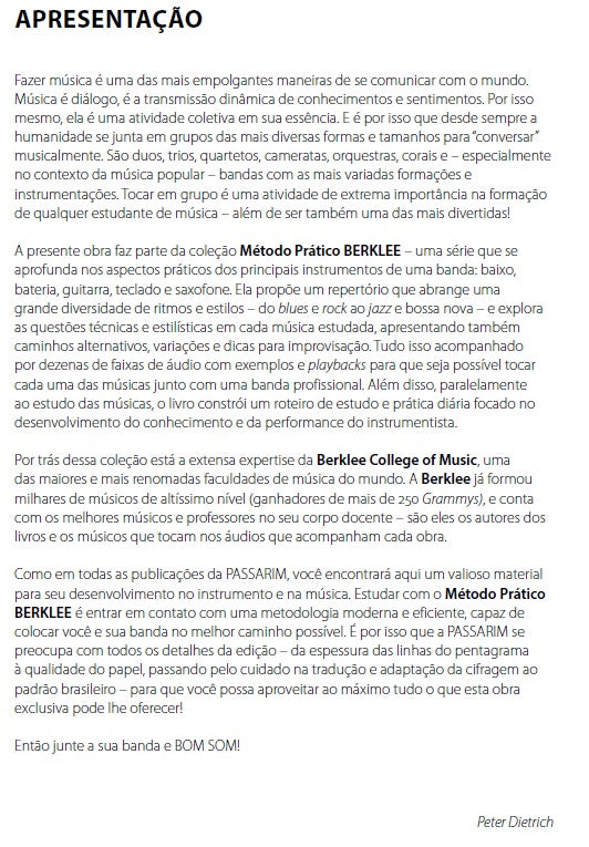 BERKLEE Bateria Método Prático: Aprenda a tocar